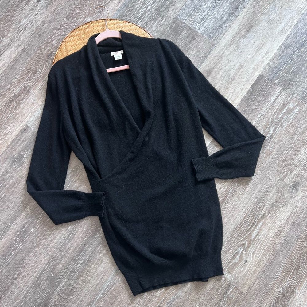 Demylee black 100% cashmere wrap sweater women’s‎ size M